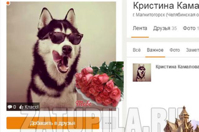 Moje stránka na sociální síti Odnoklassniki