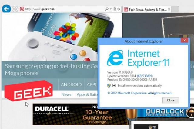 Internet Explorer'ı en son sürüme güncelleme Internet Explorer 11'i 64 bit için güncelleme